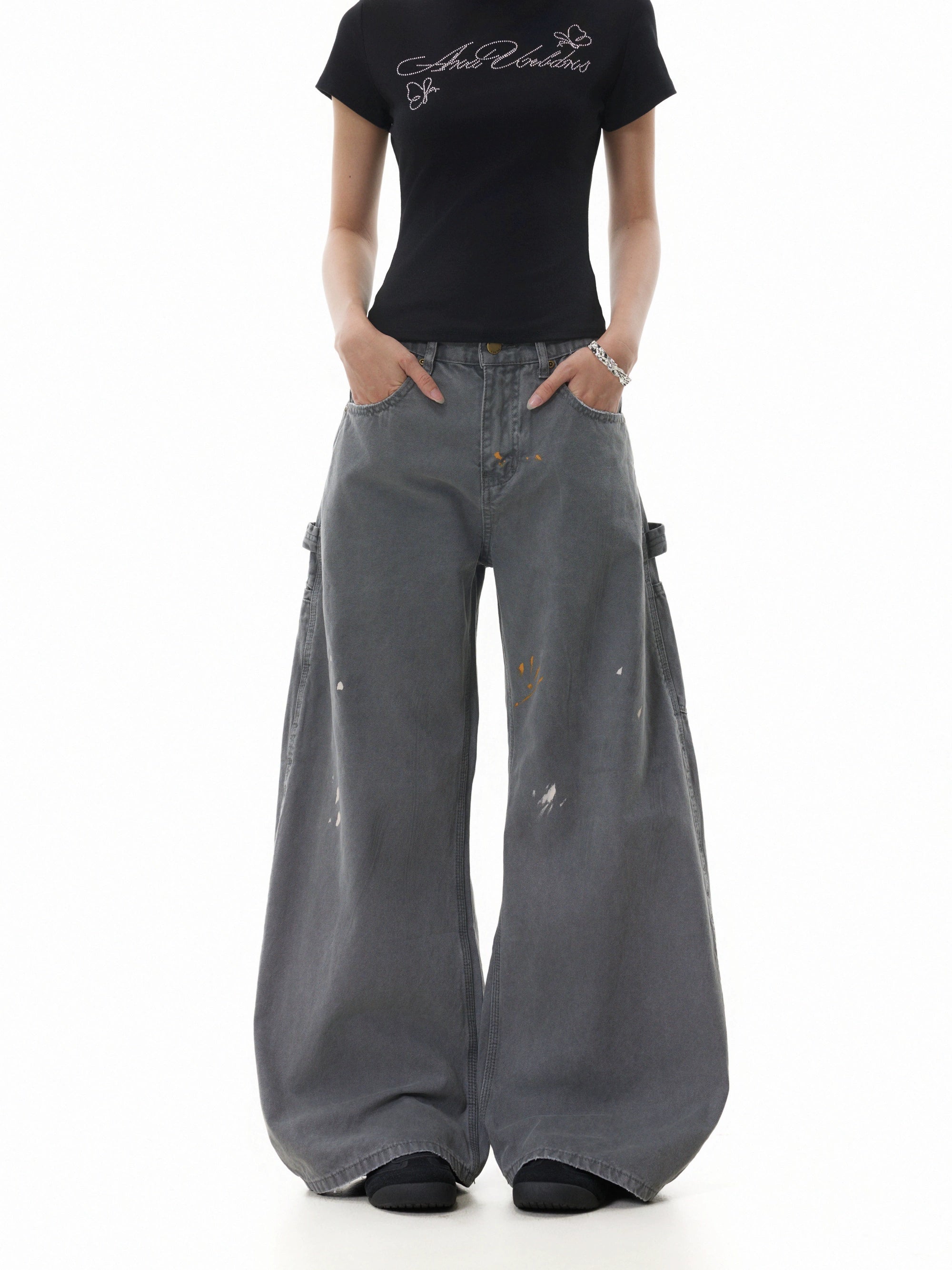 BTSG Retro Ink Splashing Point Scimitar Tooling Slacks