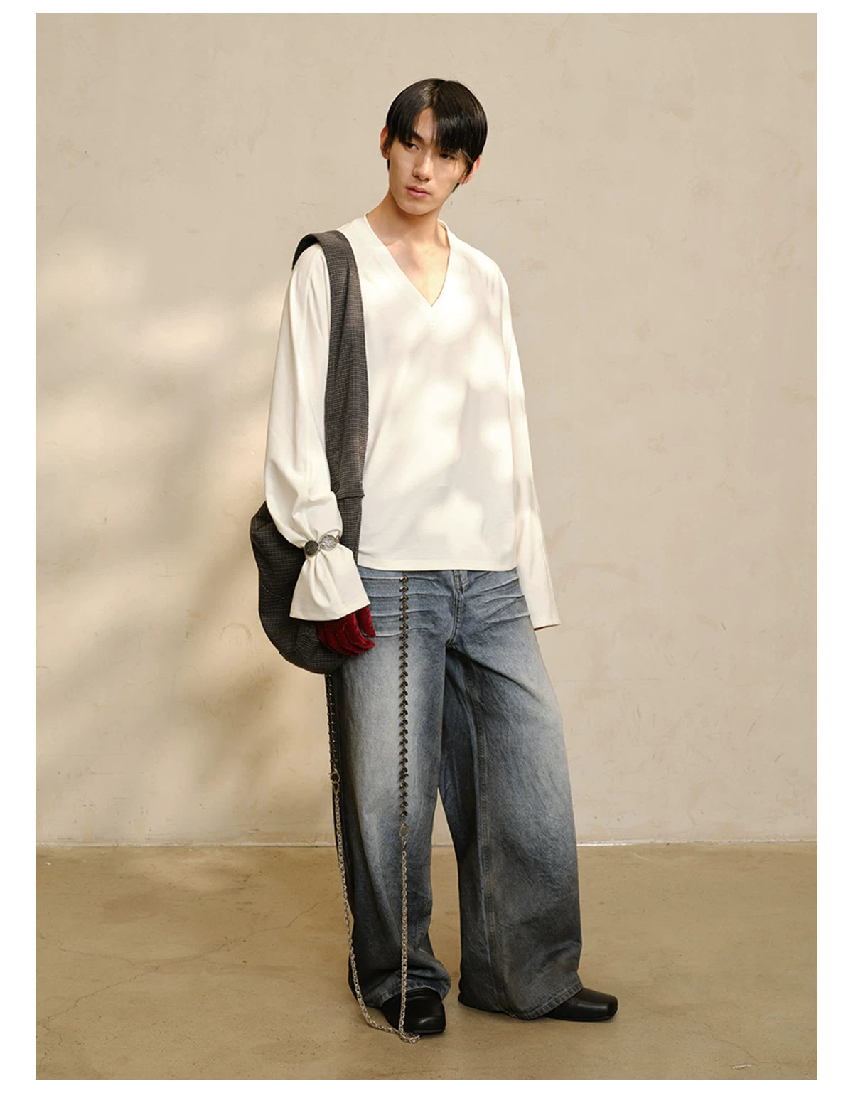 JCAESAR Plaid Large Shoulder Strap Oblique Span Bag