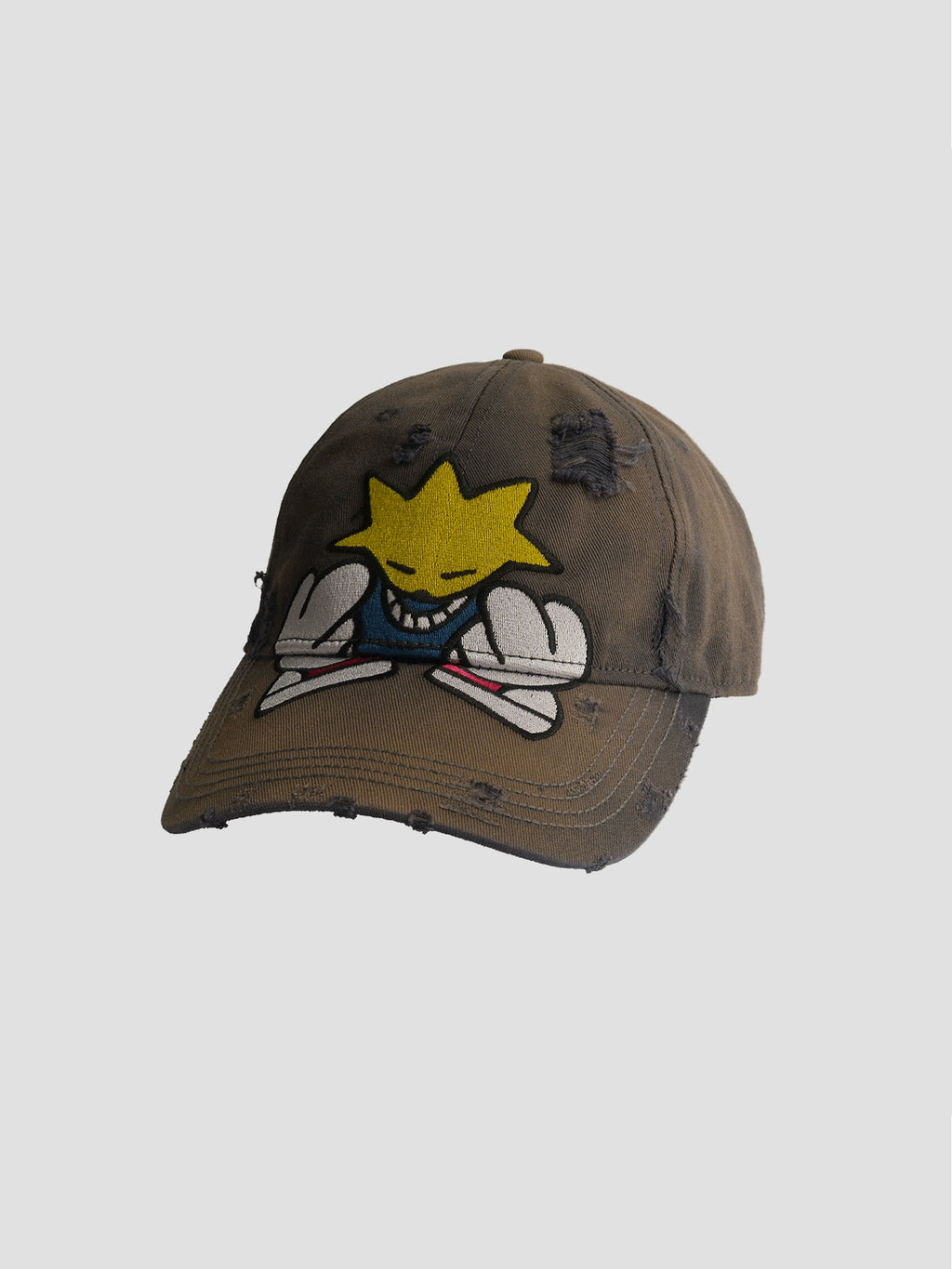 Fleamarket Cartoon Embroidery Wash Water Do Old Cap