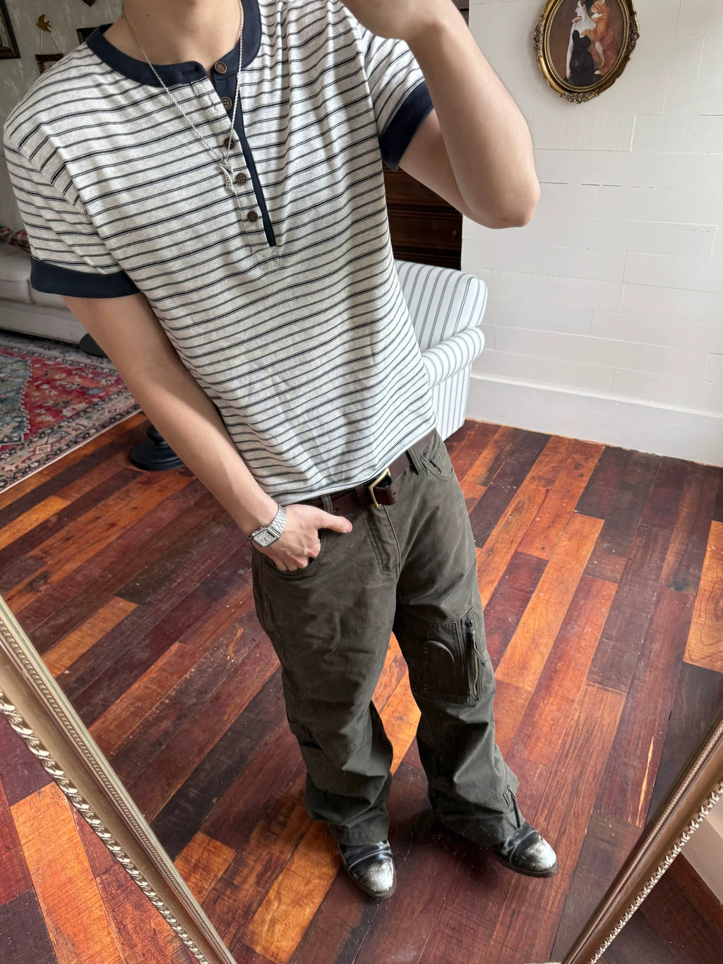 TREclub Vintage Contrast Striped Versatile Tee