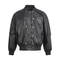 MADEEXTREME PU Crack Old Black Flying Suit Jacket