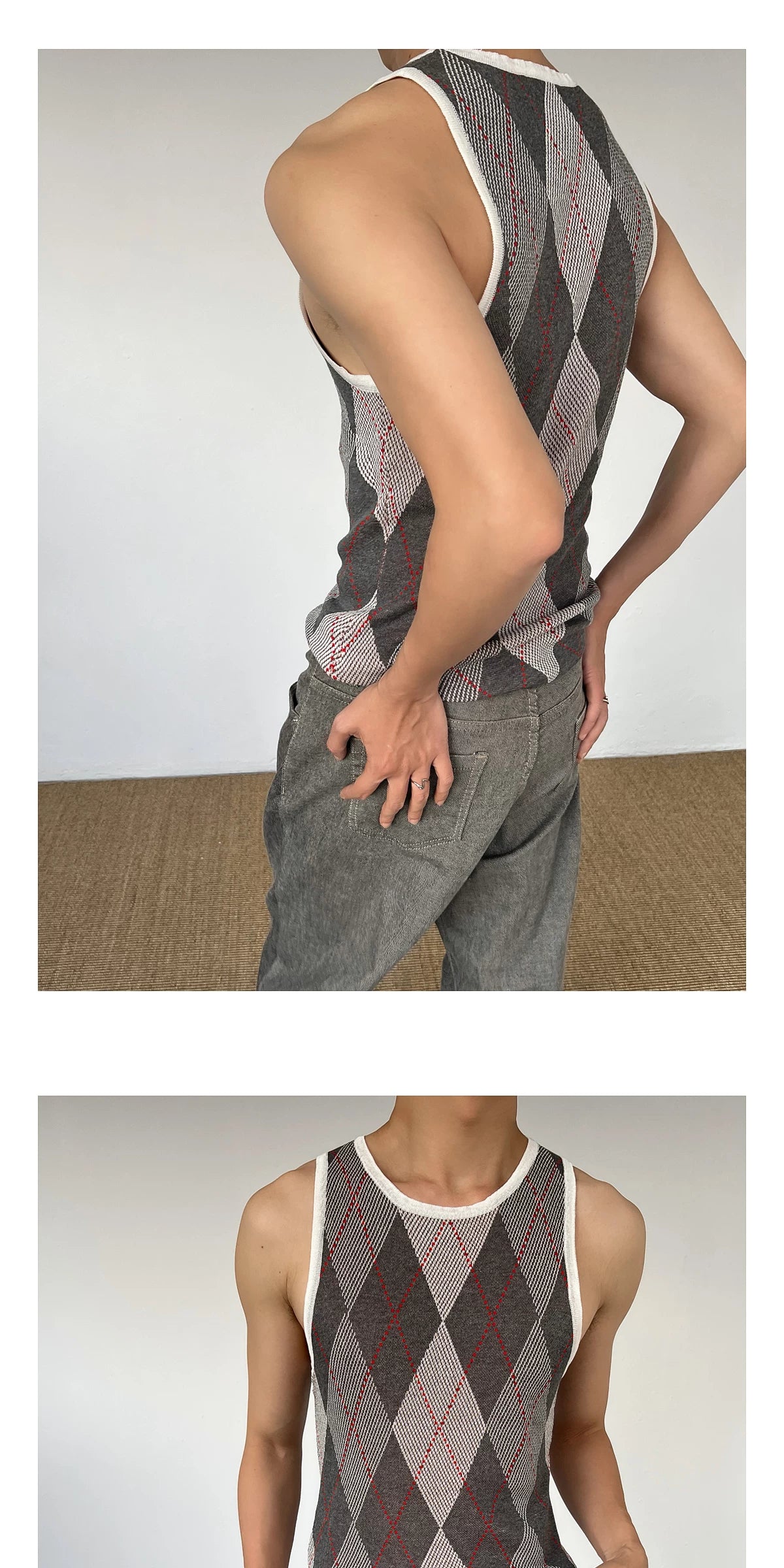 Chein Niche Premium Rhombus Woolen Vest