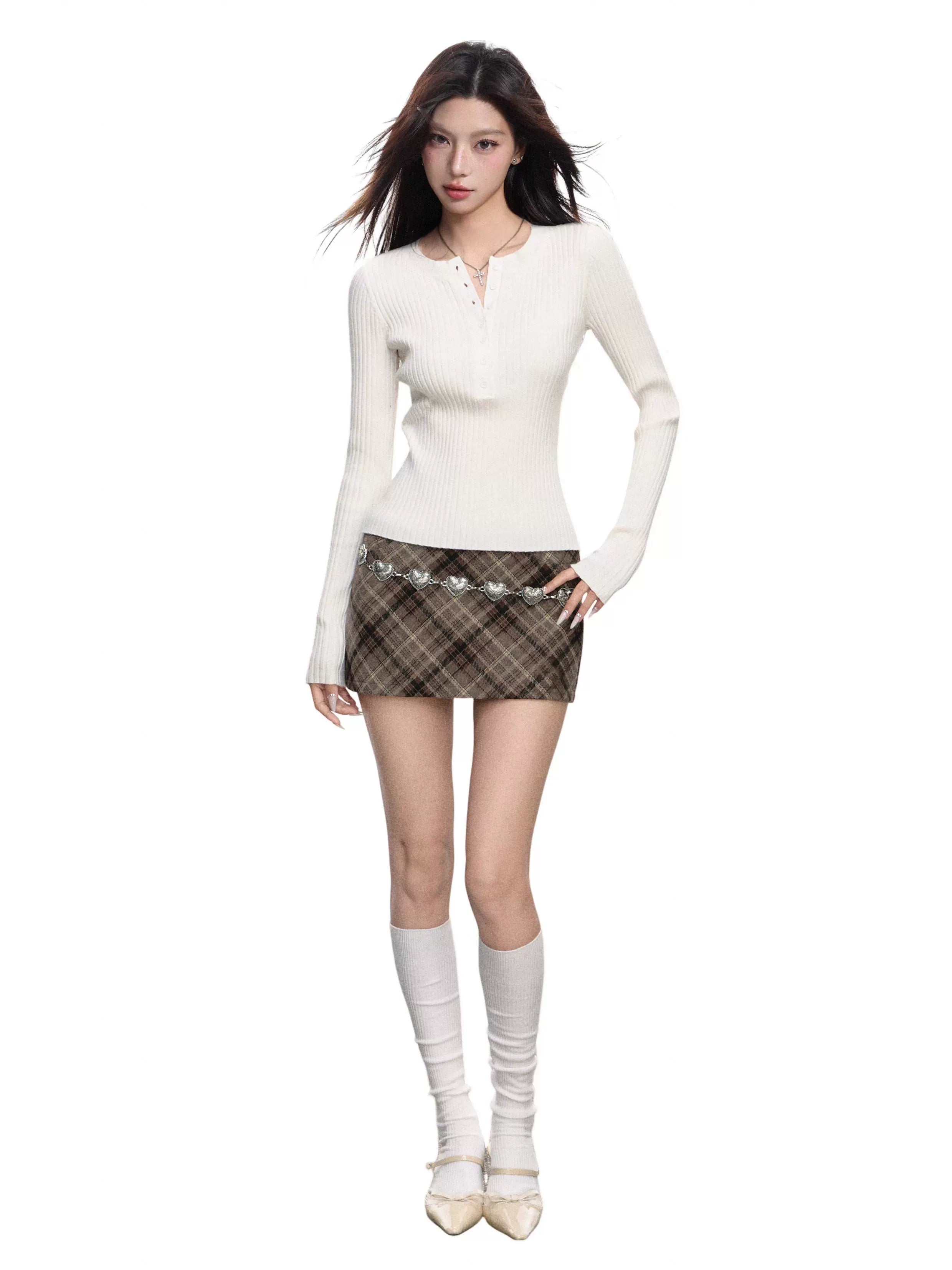 KDASE Slim Fit Inside Thickened Knitted Long Sleeves