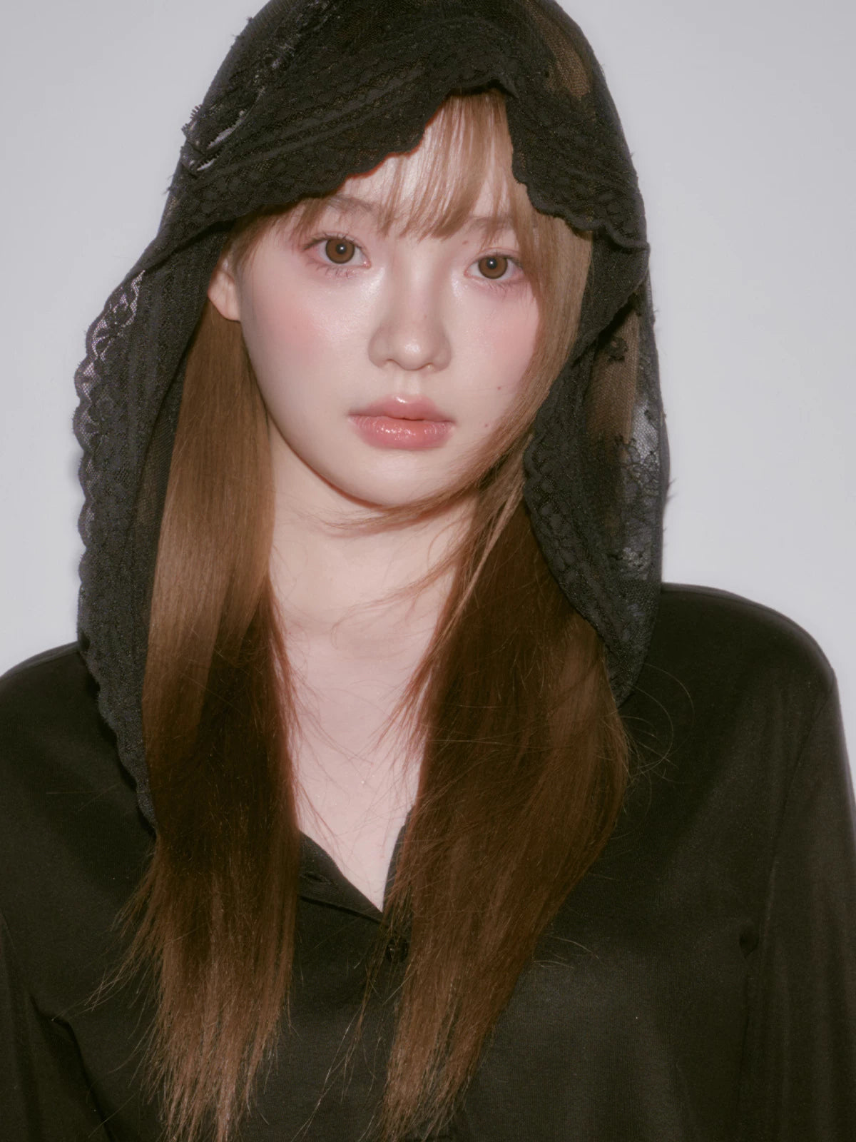 LOST FOREST Lace Bow Hat Casual Long Sleeve