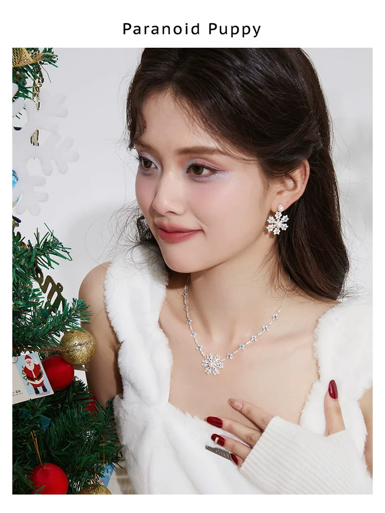 PP Snowflake Pearl Fringed Earrings