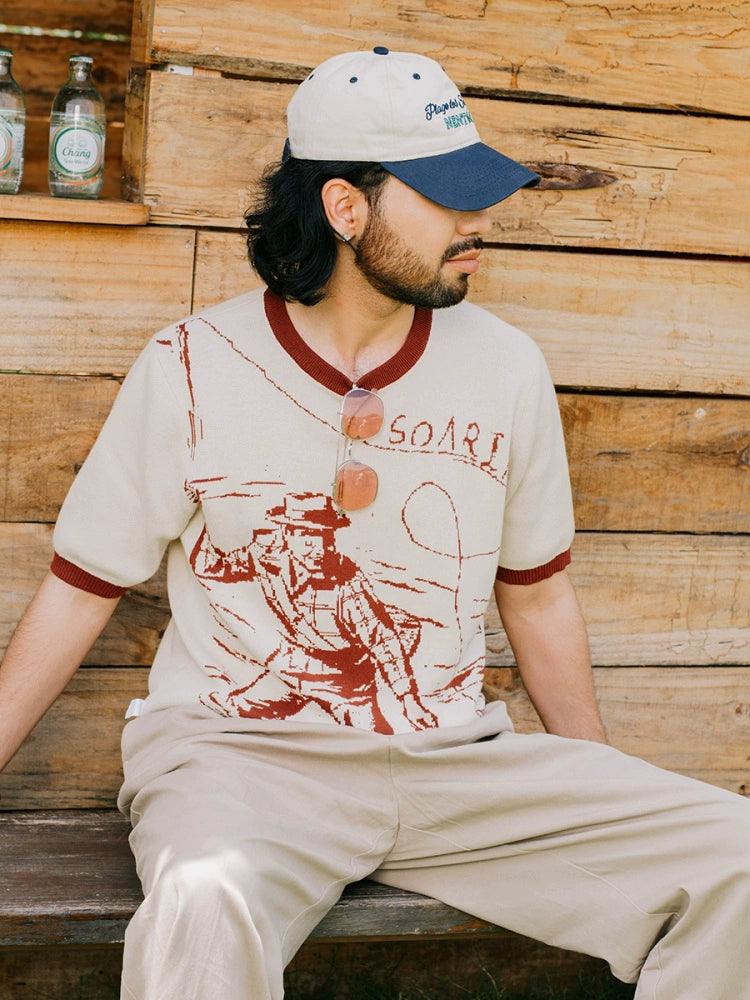 SOARIN Character Pattern Casual Loose Knitted Tee