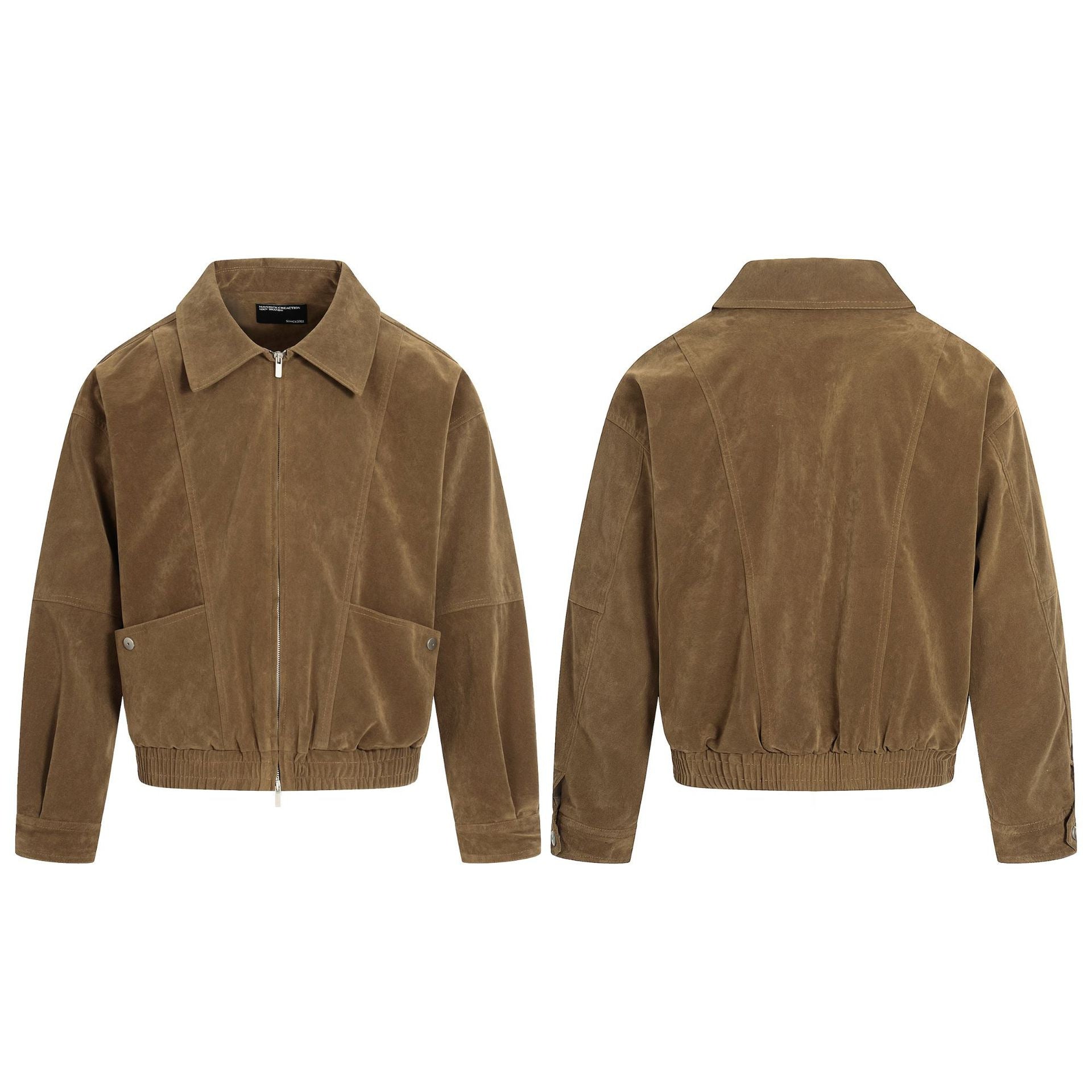 11KN Retro Thermal Imitation Leather Velvet Casual Lapel Jacket