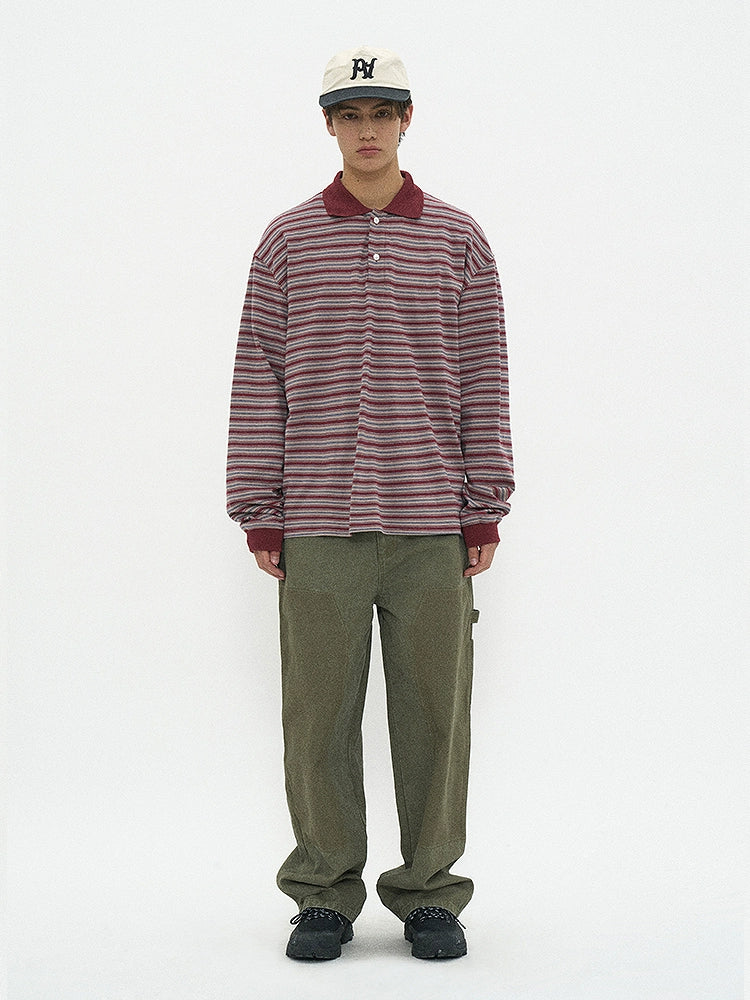 PARTIMENTO Versatile Striped Polo Shirt