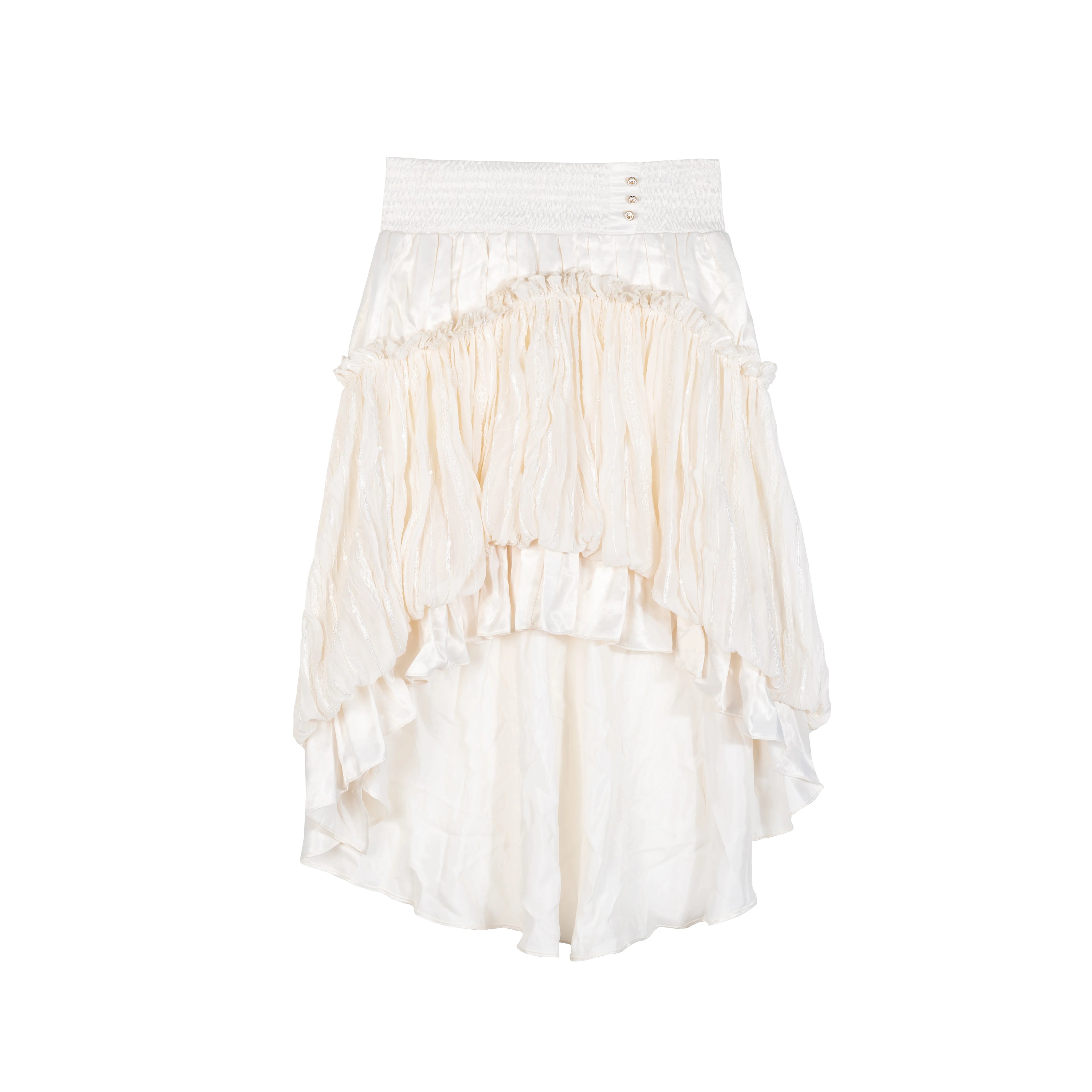 ARIADNAw Irregular Pull-pleated High-waisted Skirt