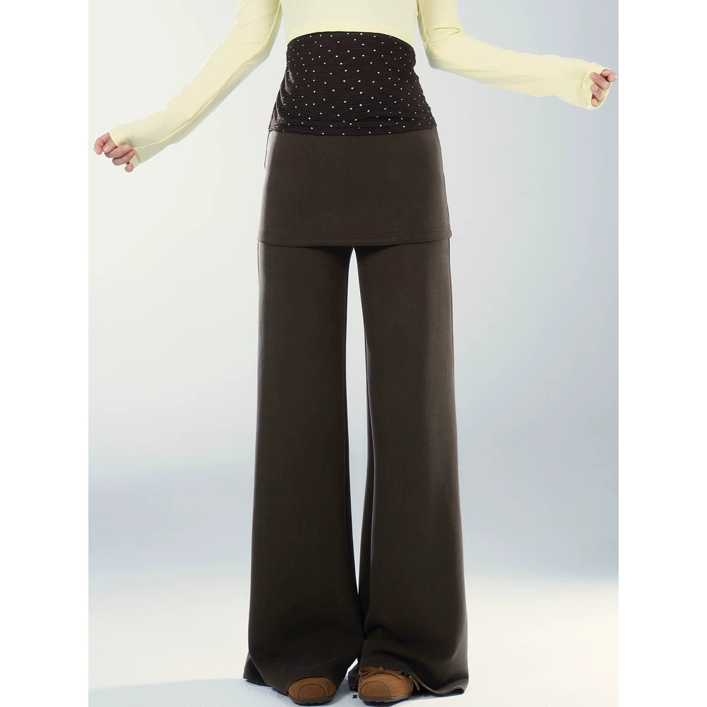 Wildberry Maillard Casual High Waist Wide Leg Culottes