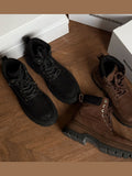 EME Cowhide Retro Non-slip Tooling British Style Short Boots