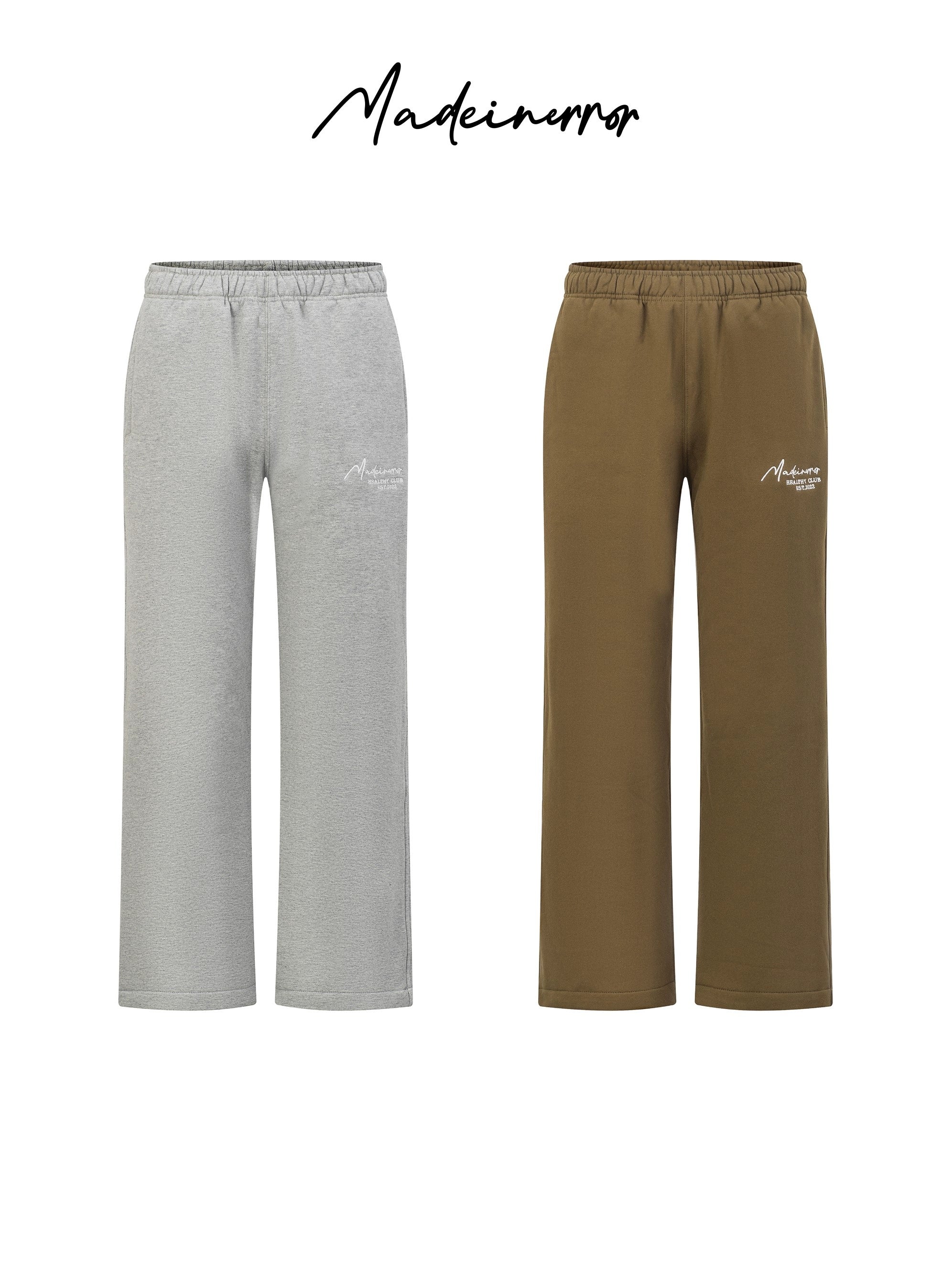 Madeinerror Heavy Embroidered Fleece Straight Casual Pants