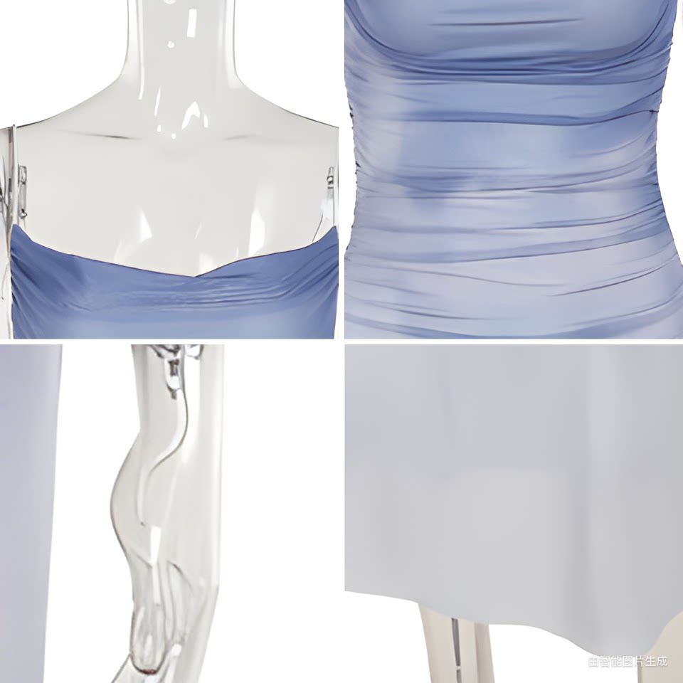 INSTUNNING Gradual Change Mesh Suspender Dress