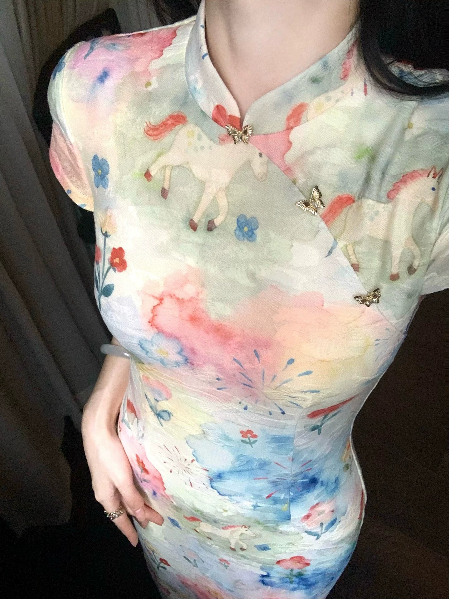 ZIHE Blended Knitted Pinch-waist Dress