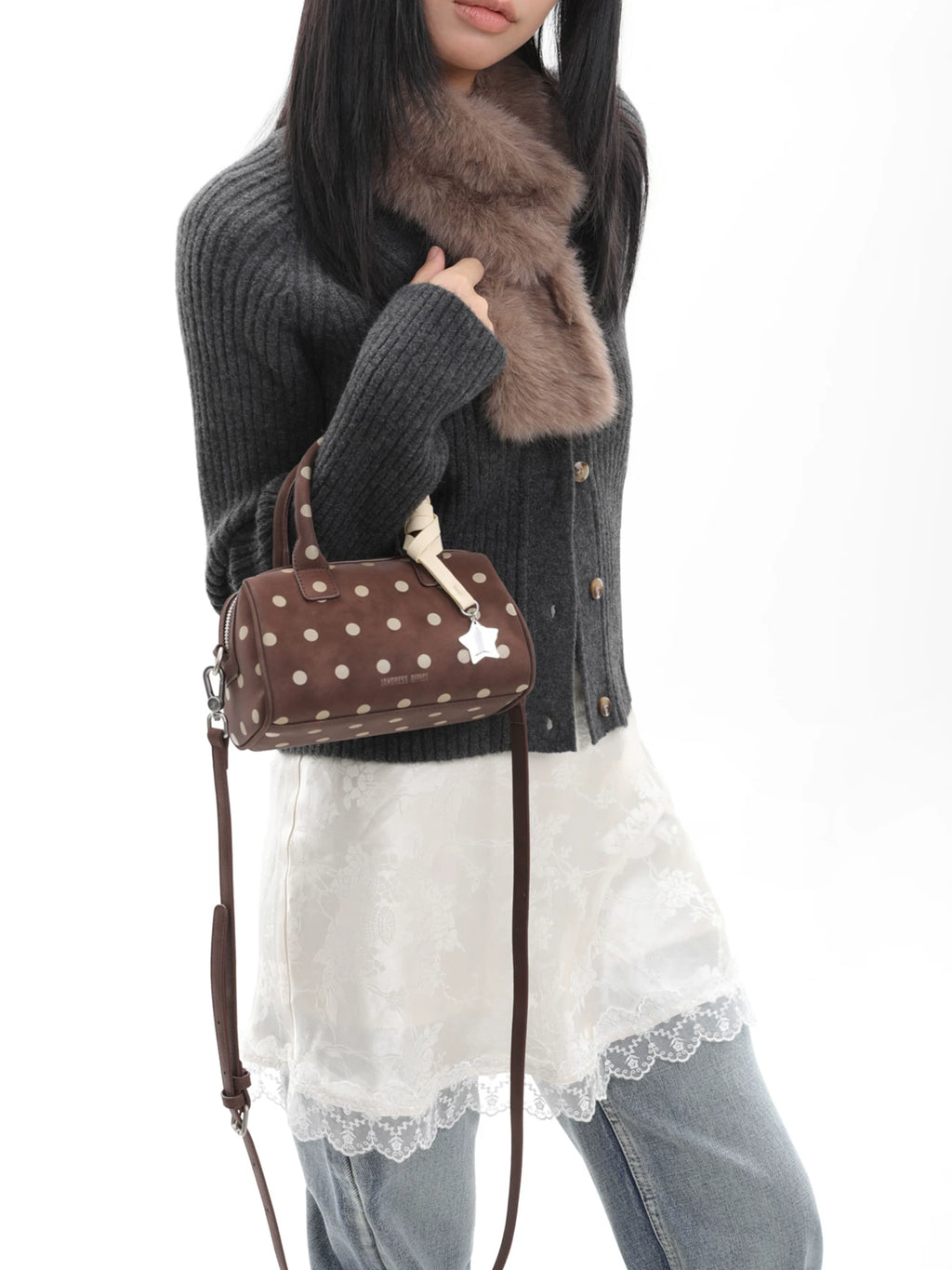 JANDRESS Polka Dot Crossbody Handbag