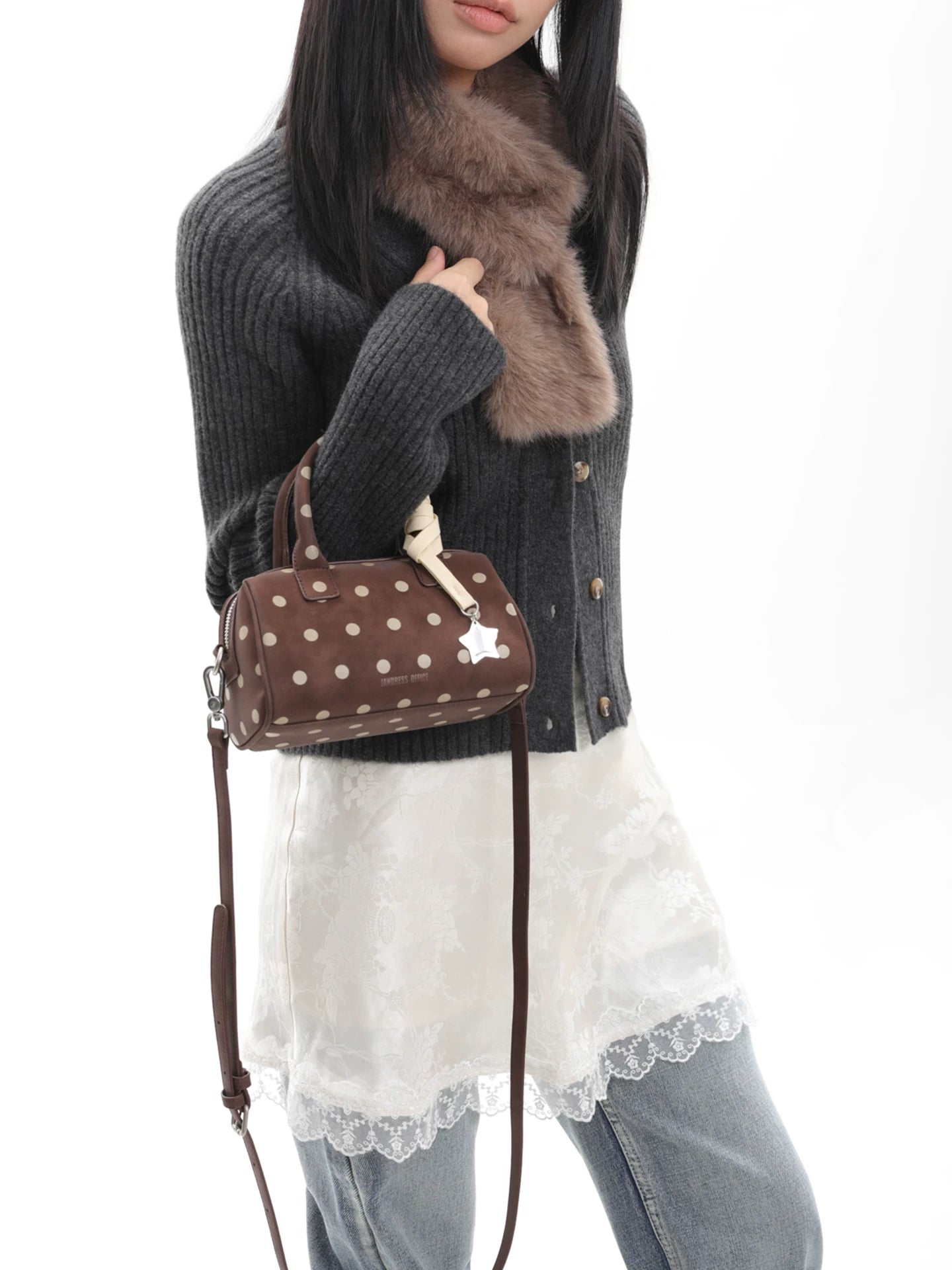 JANDRESS Polka Dot Crossbody Handbag