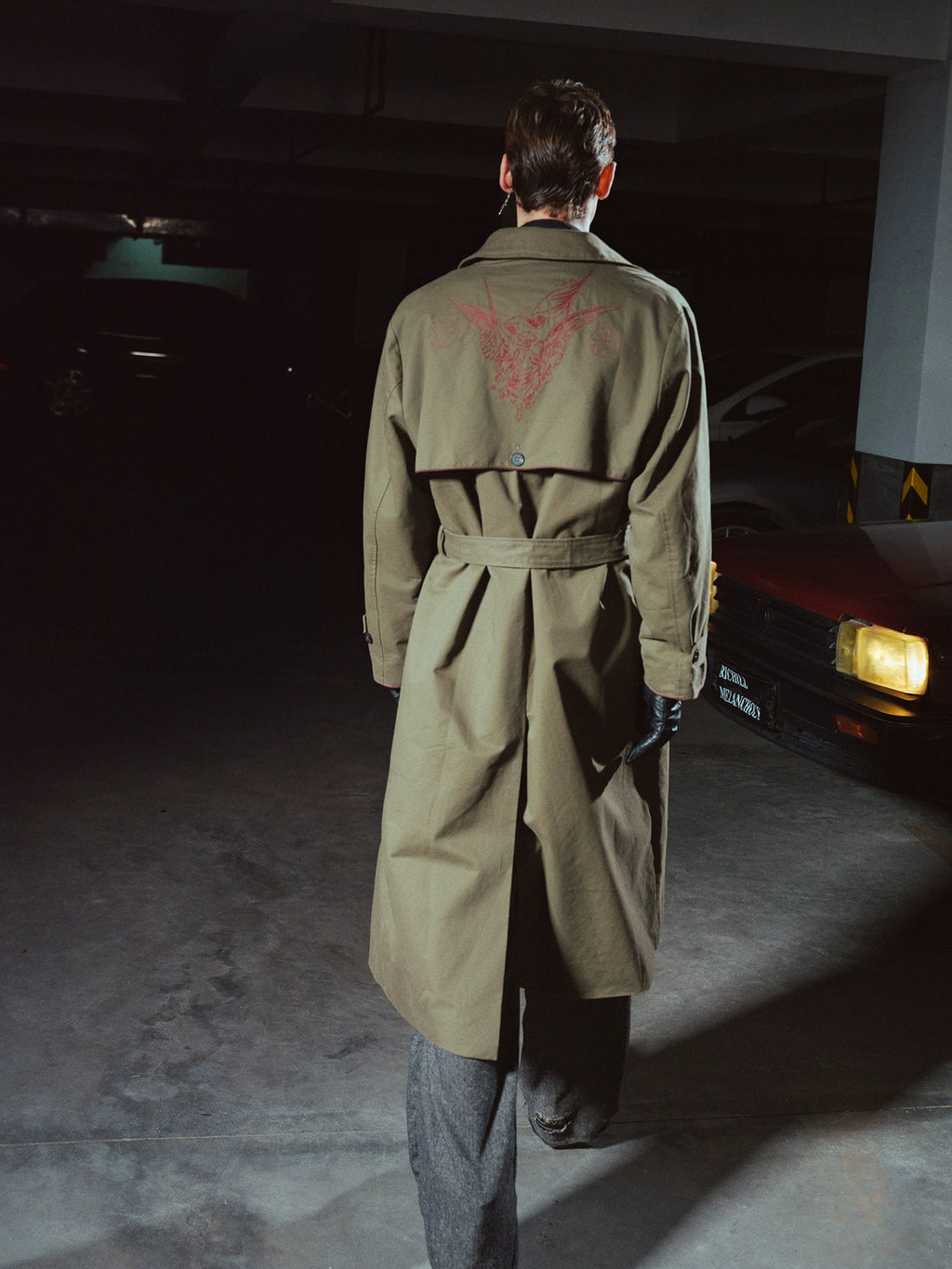 RICHILL Single-breasted Lapel Trench Coat