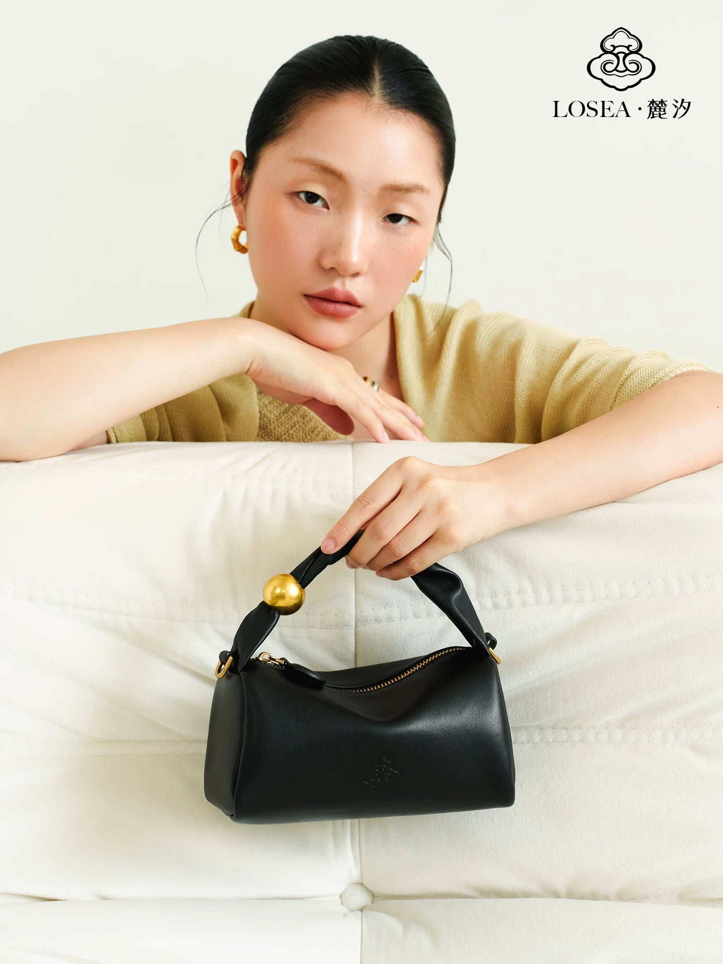 LOSEA Retro First-layer Napa Cowhide Messenger Bag