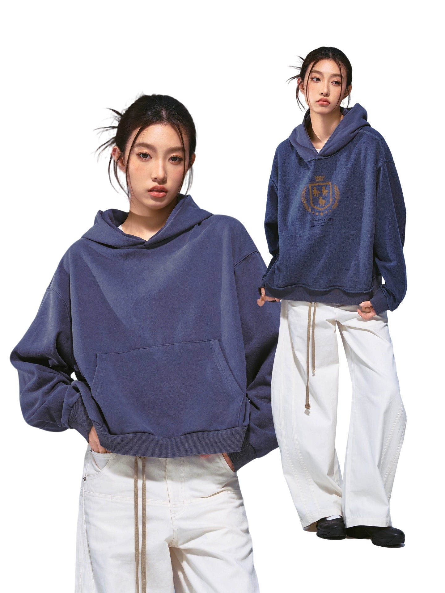 Remedy Vintage Loose Double Sided Hooded Sweater