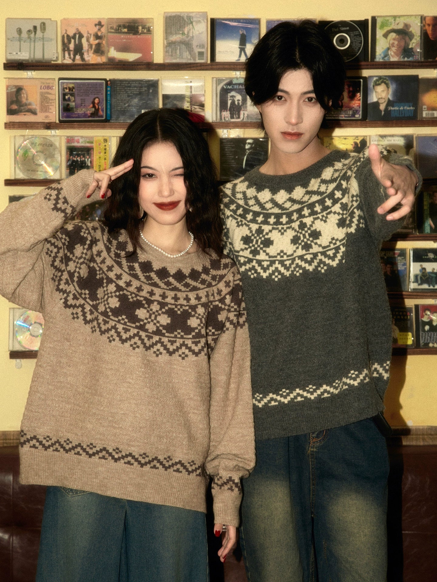 ALOHA Retro Hong Kong Style Niche Lazy Knitted Sweater