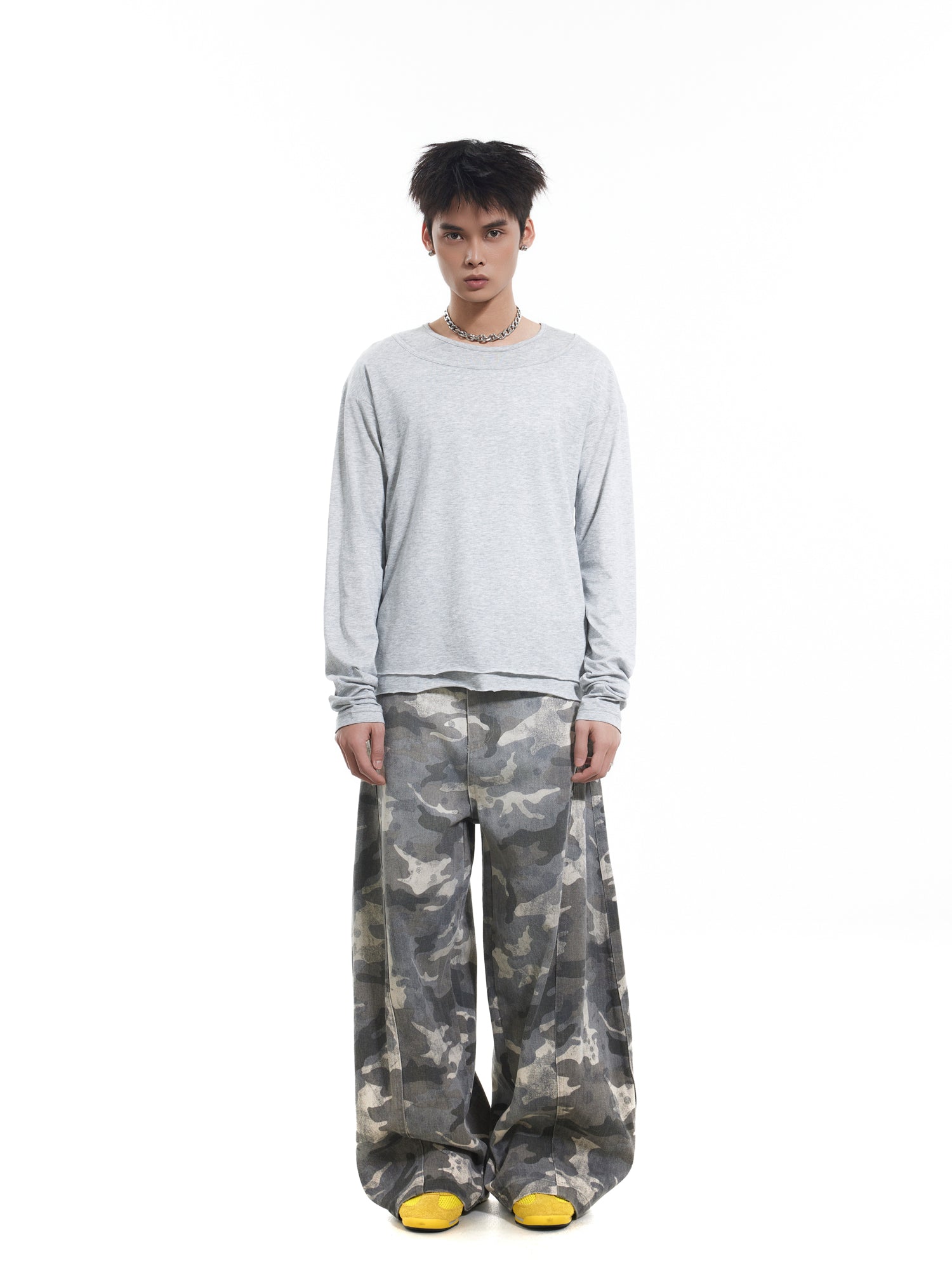 BTSG thin fake two long-sleeved Tee