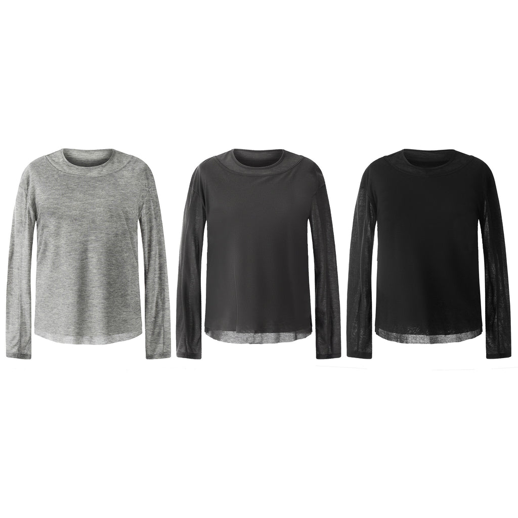 11KN Breathable Simple Anti-wrinkle Skin-friendly Slim Long Sleeves