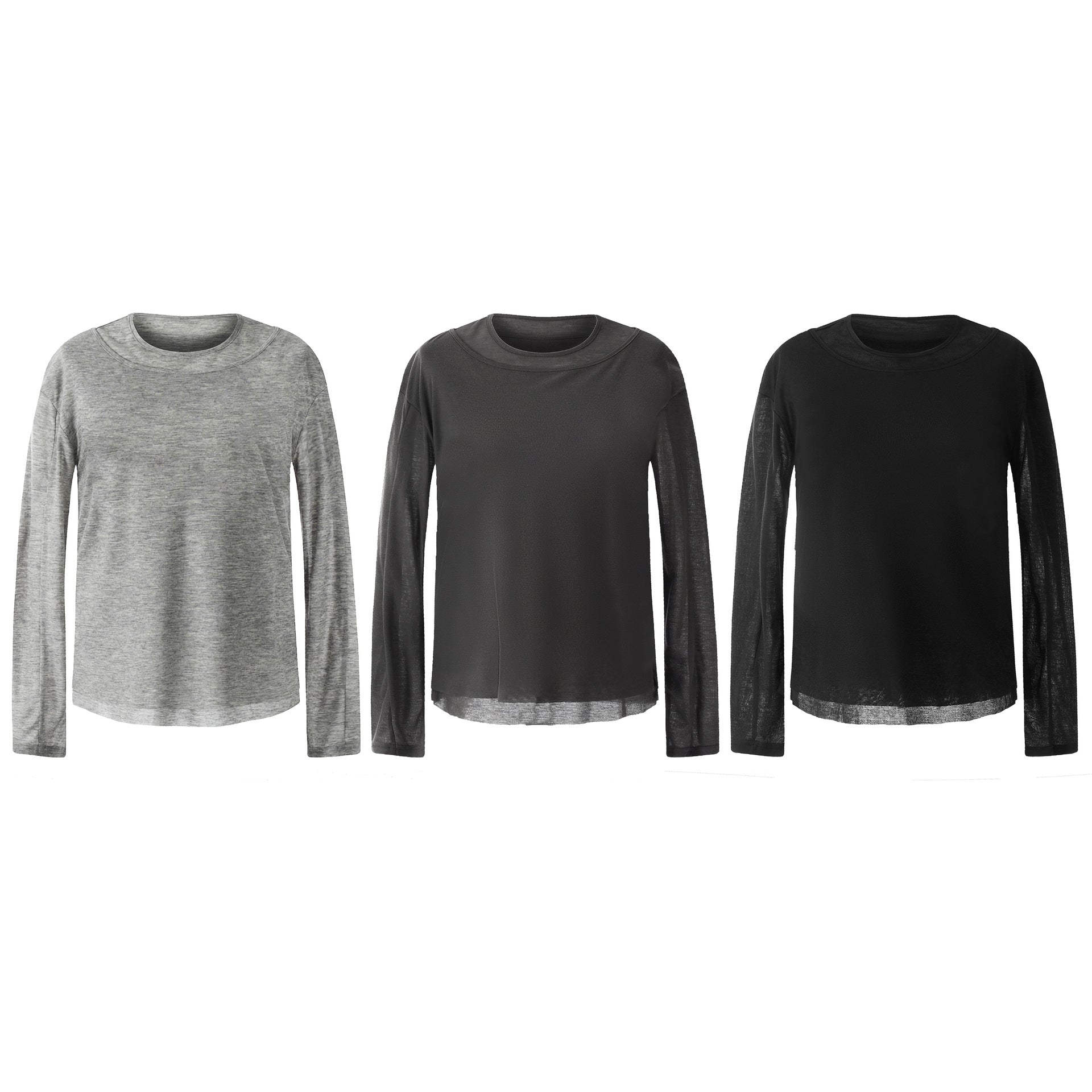 11KN Breathable Simple Anti-wrinkle Skin-friendly Slim Long Sleeves