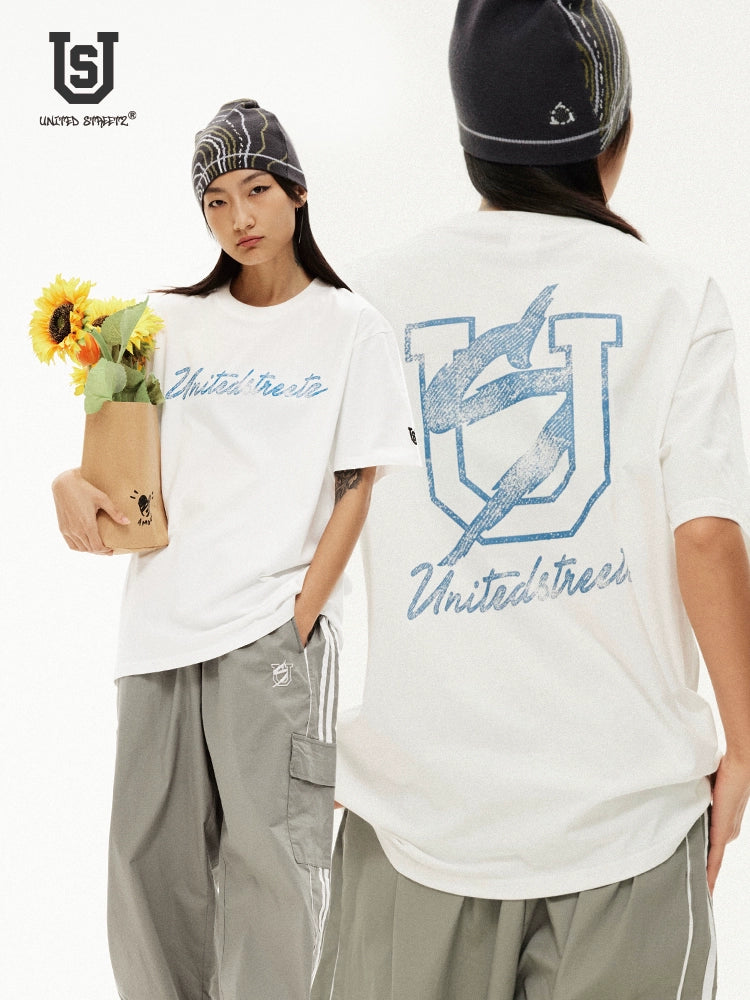 US Mottled Print Crew Neck Tee