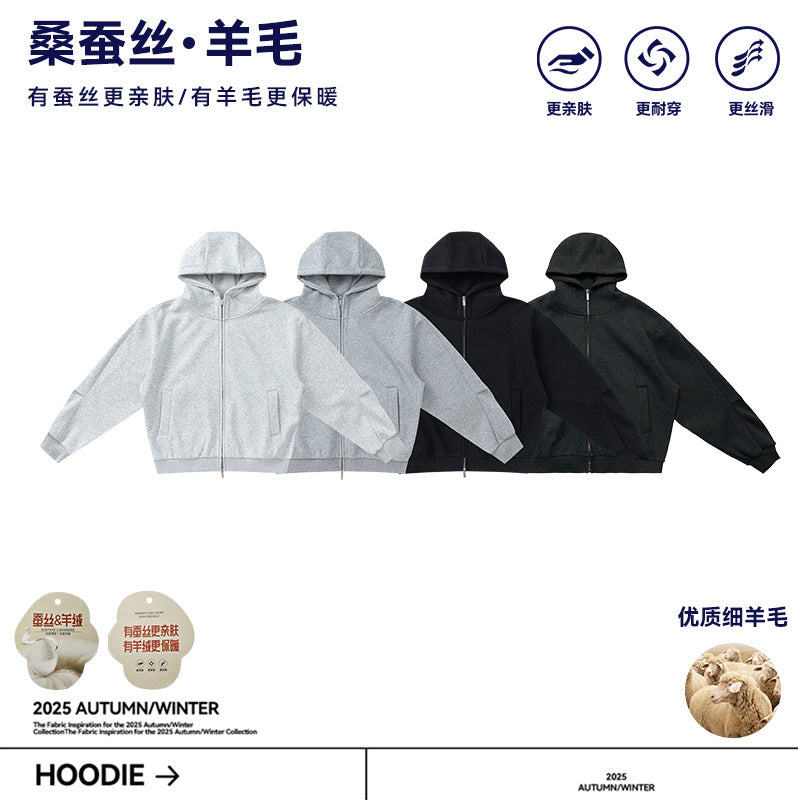 UNF Loose Hooded Fleece Thermal Turtleneck Jacket