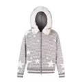Saimt Retrostripes Fur Collar Hooded Knittingoutwear