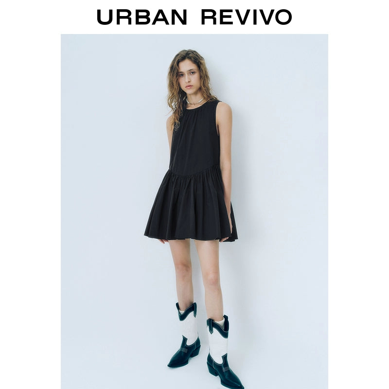 URBAN REVIVO Multi-strap Cotton Sleeveless Dress