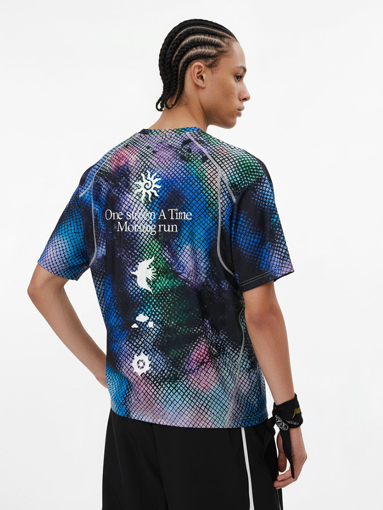 Inflation Tie-Dye Digital Printing Sports Short Sleeve T-Shirt
