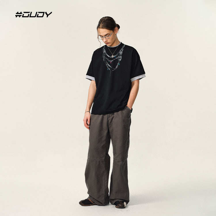 #OVDY Jewelry Antibacterial 2025 New Double Crew Neck Tee