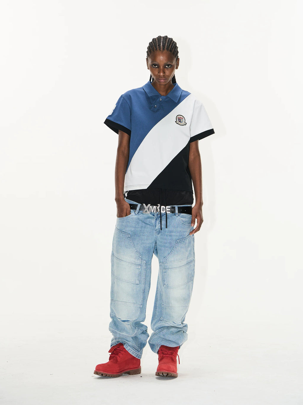 BLINDNOPLAN Stitching Embroidery Patch Short Tee
