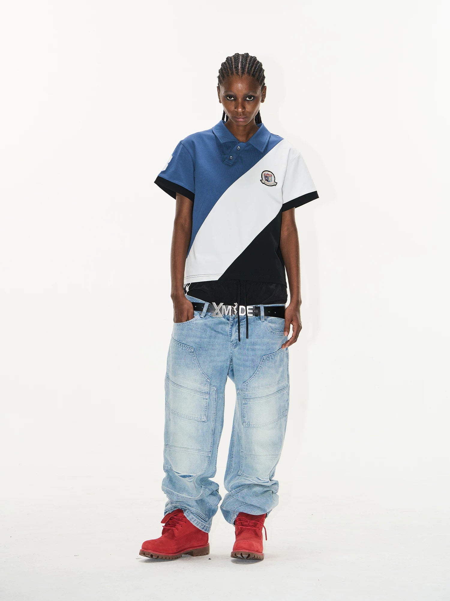 BLINDNOPLAN Stitching Embroidery Patch Short Tee