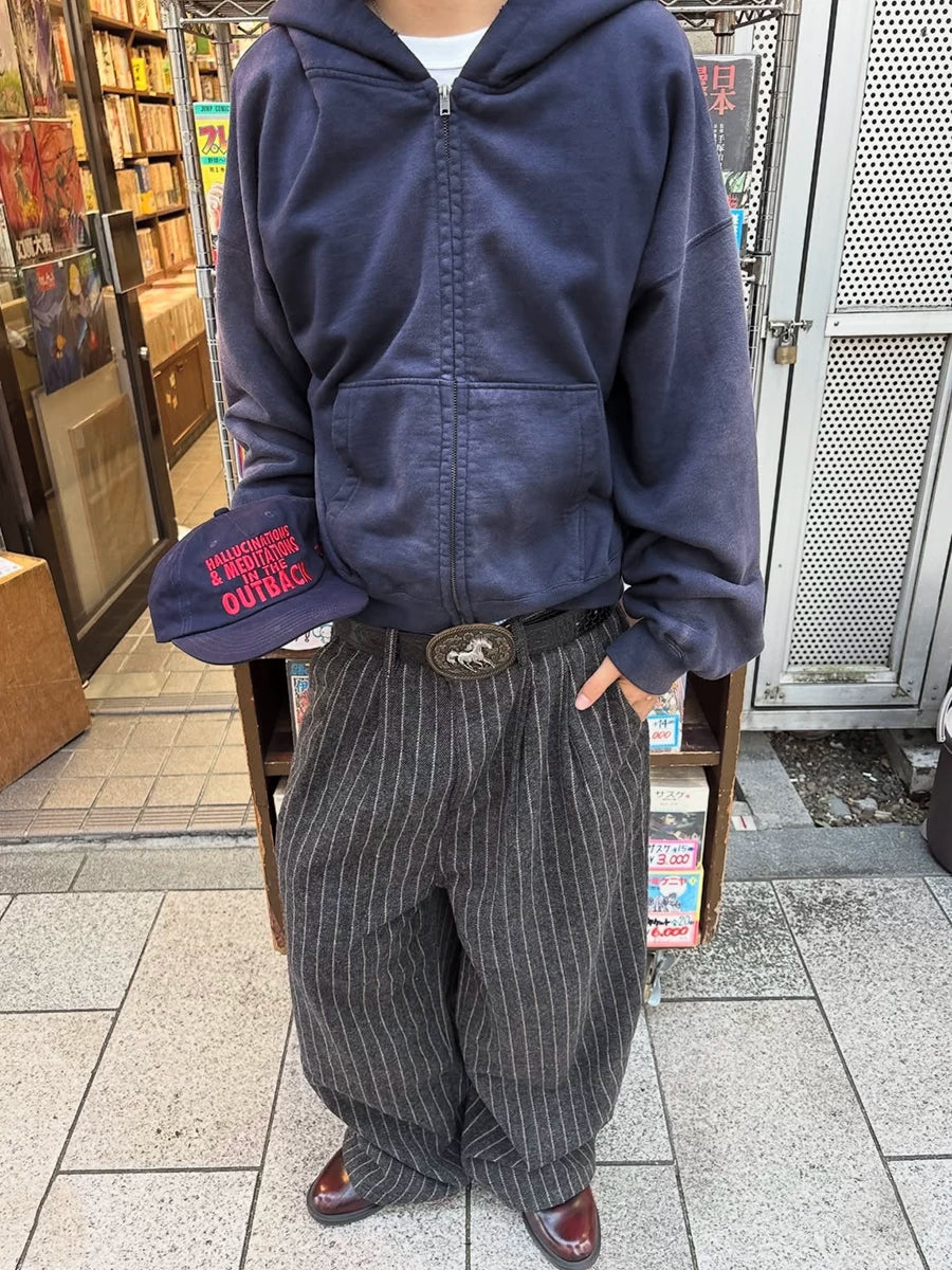 FTS Striped Thickened Wool Straight Loose Wide Leg Pants