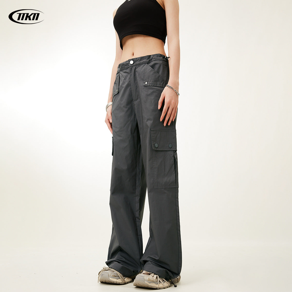 11KN gray Women Woven Waterproof Pants