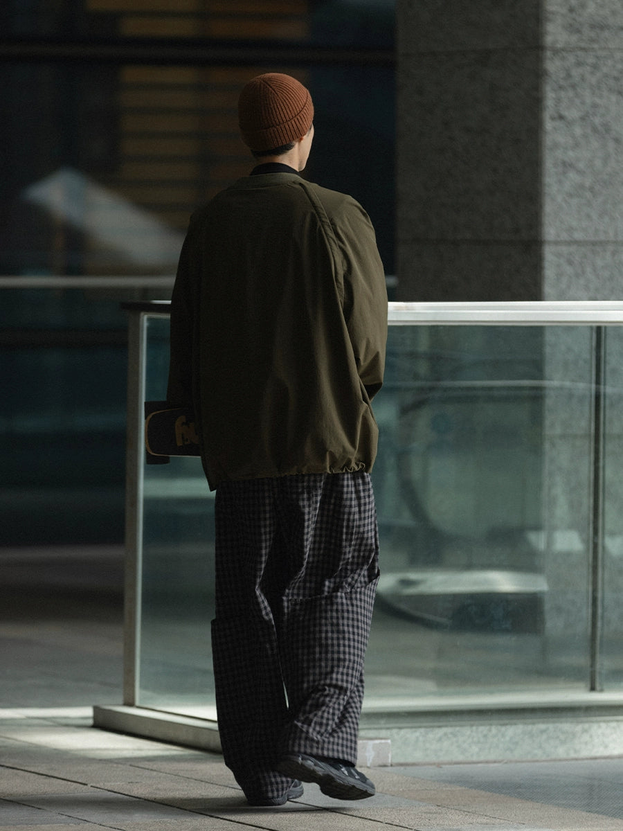 NOEARS Vintage Plaid Casual Wide-Leg Pants