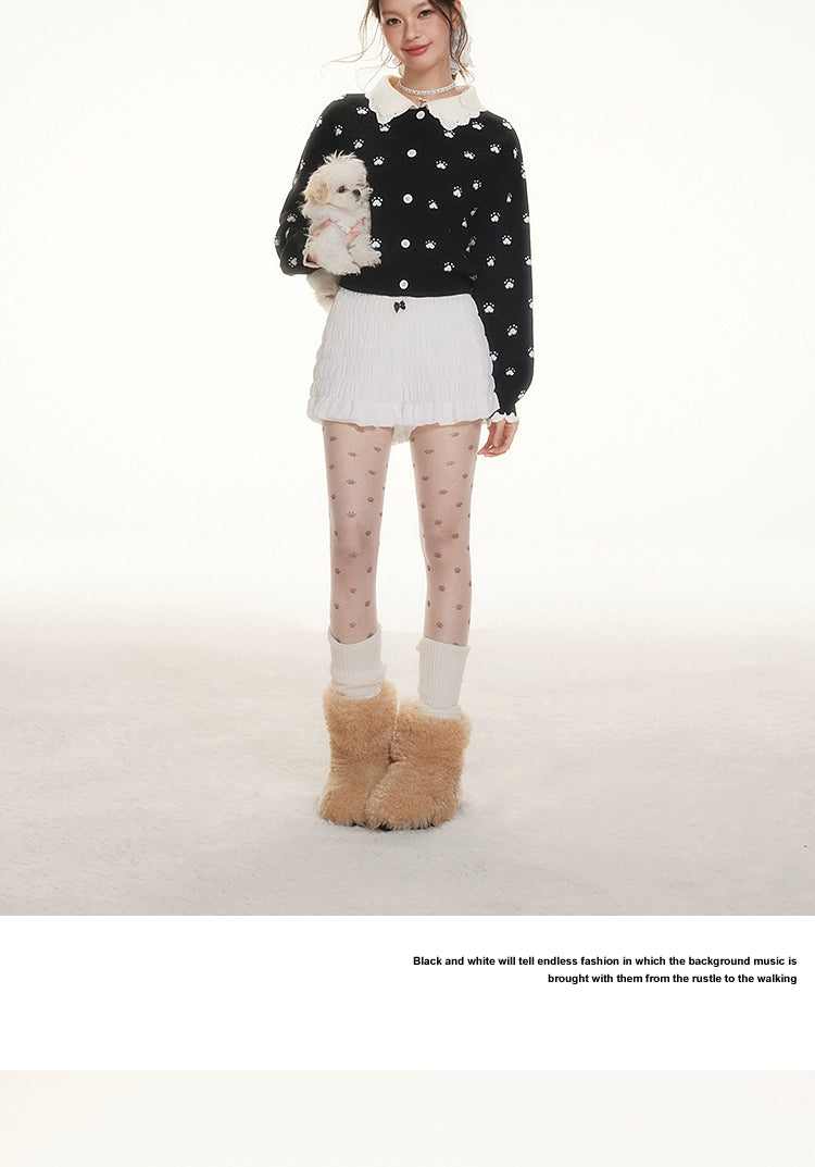 Imone Retro Claw Jacquard Loose and Thin Knitted Cardigan
