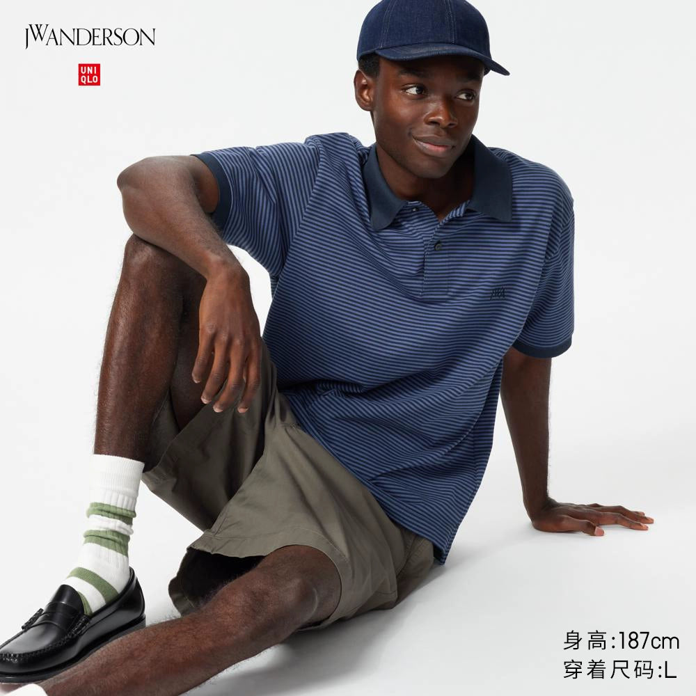 Uniqlo x JW men's and women's fast-drying POLO shirt short-sleeved striped T-shirt casual 25 new 477678