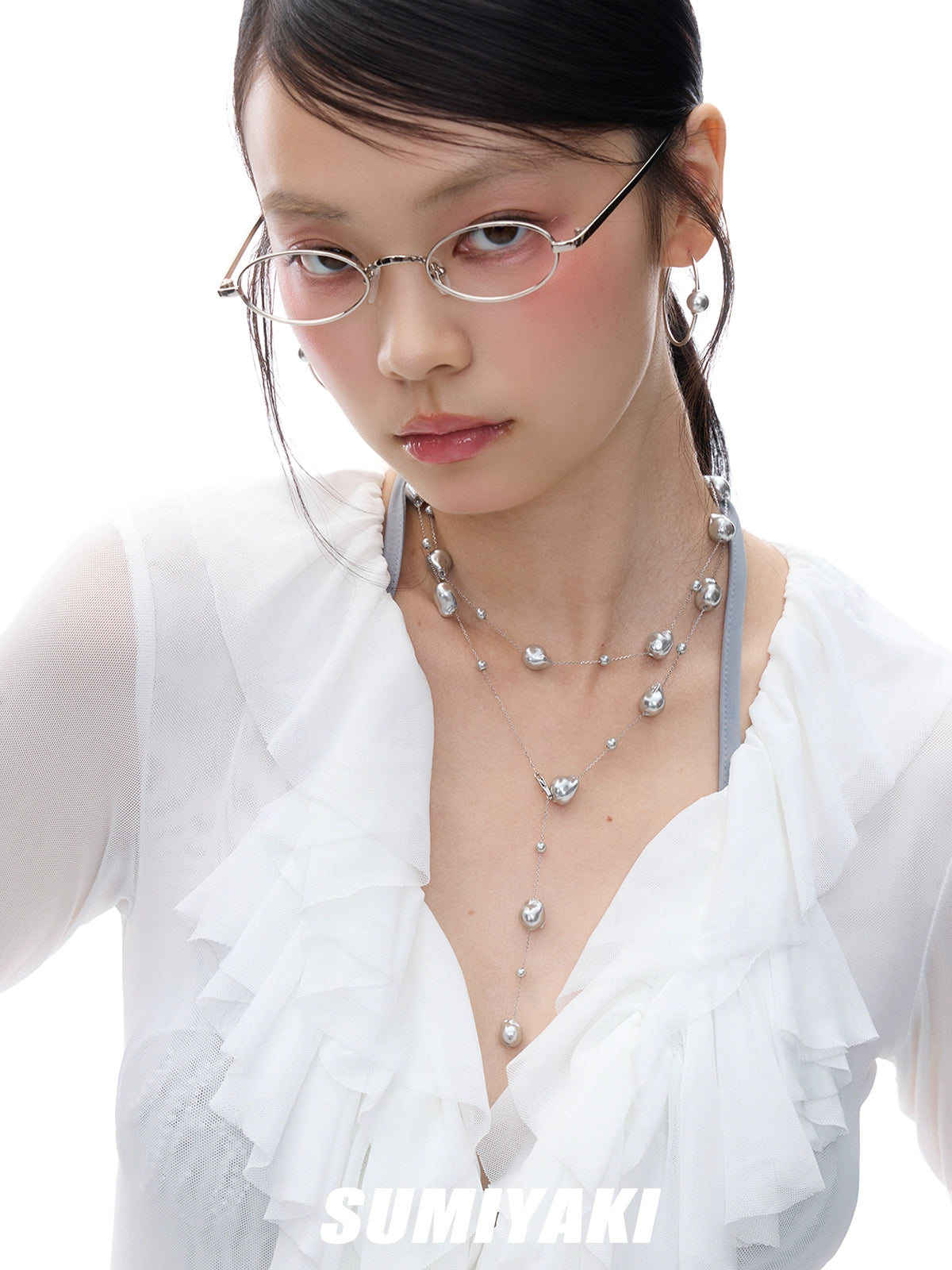 SUMIYAKI Pearl Clavicle Y Necklace