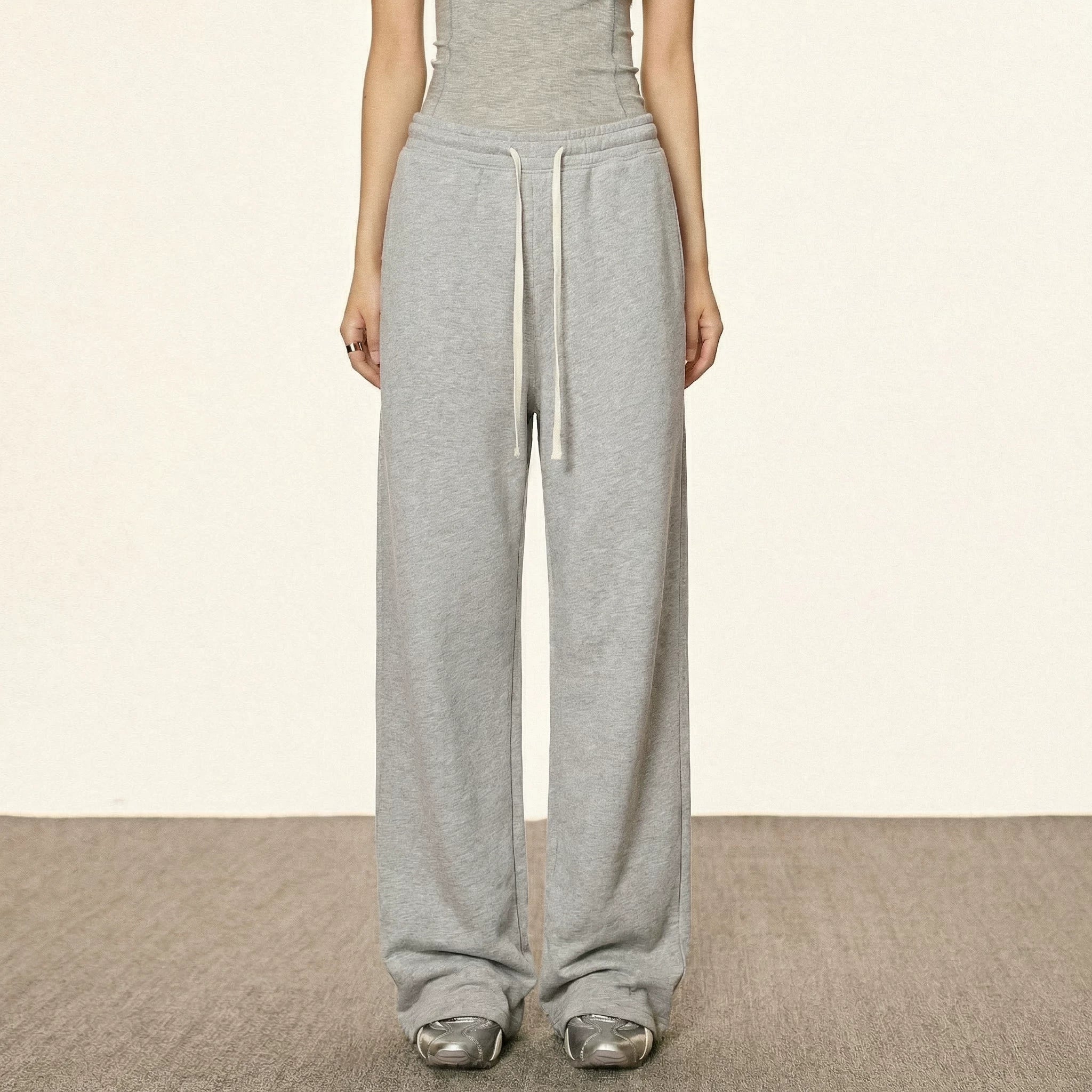 Cherry Melody American Retro Straight Drawstring Casual Sweatpants