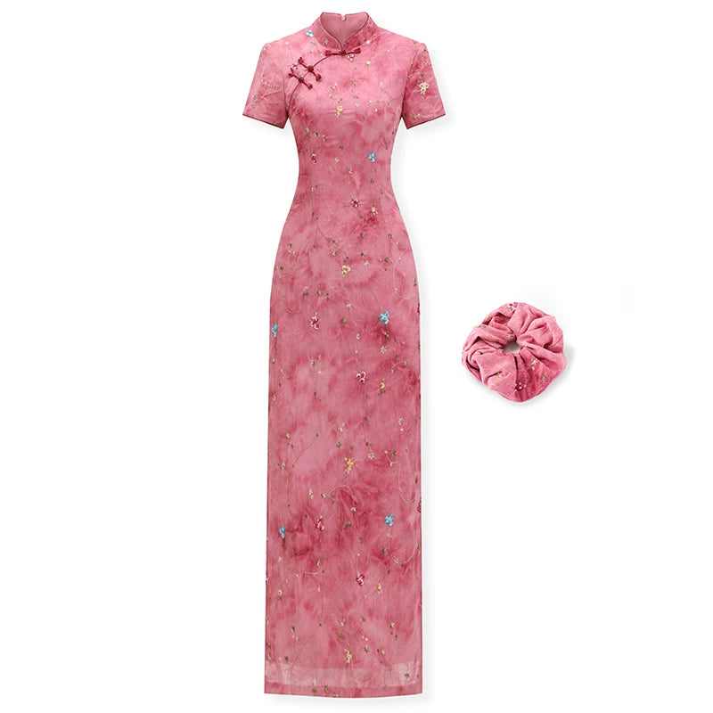 ZIHE Retro Tie-dye Floral Dress