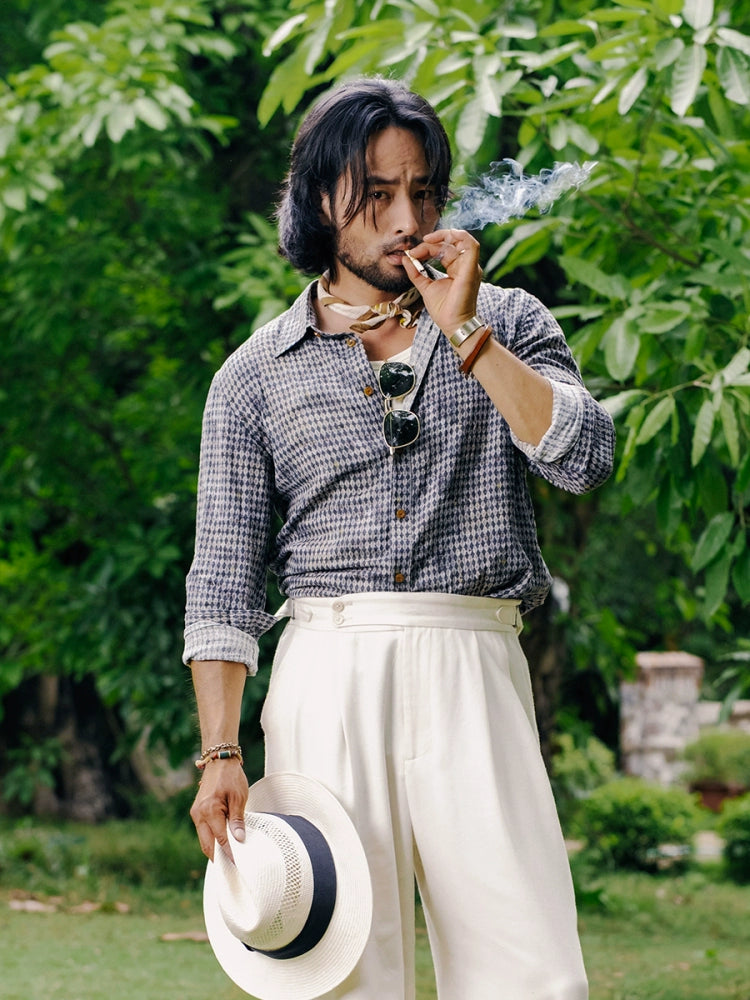 SOARIN British Vintage Diamond Striped Long Sleeve Shirt