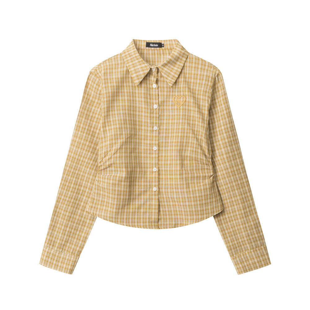 Nariele Plaid Waist Long Sleeve Shirt