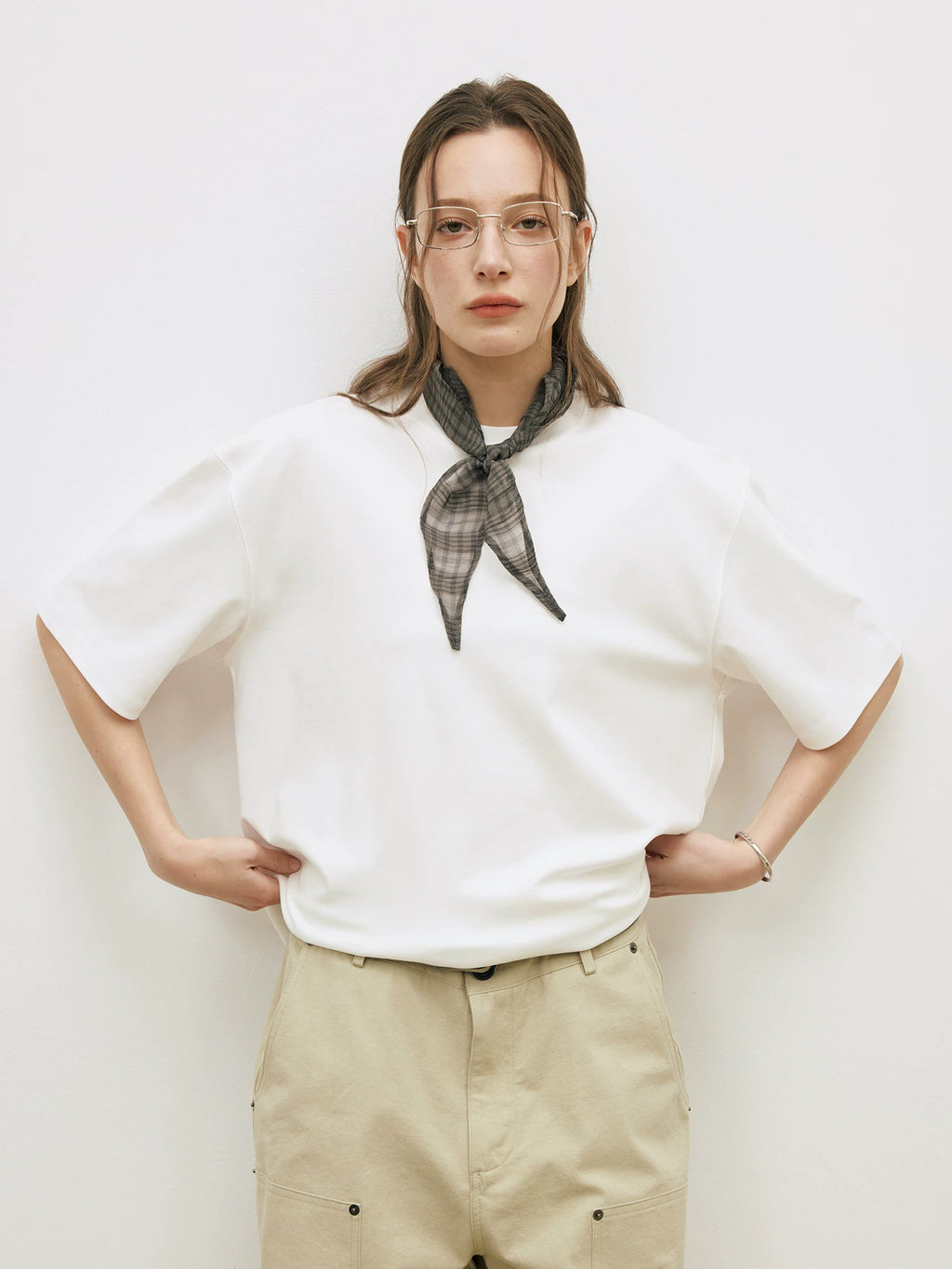 LR Drape Anti-wrinkle Solid Color Backing Tee