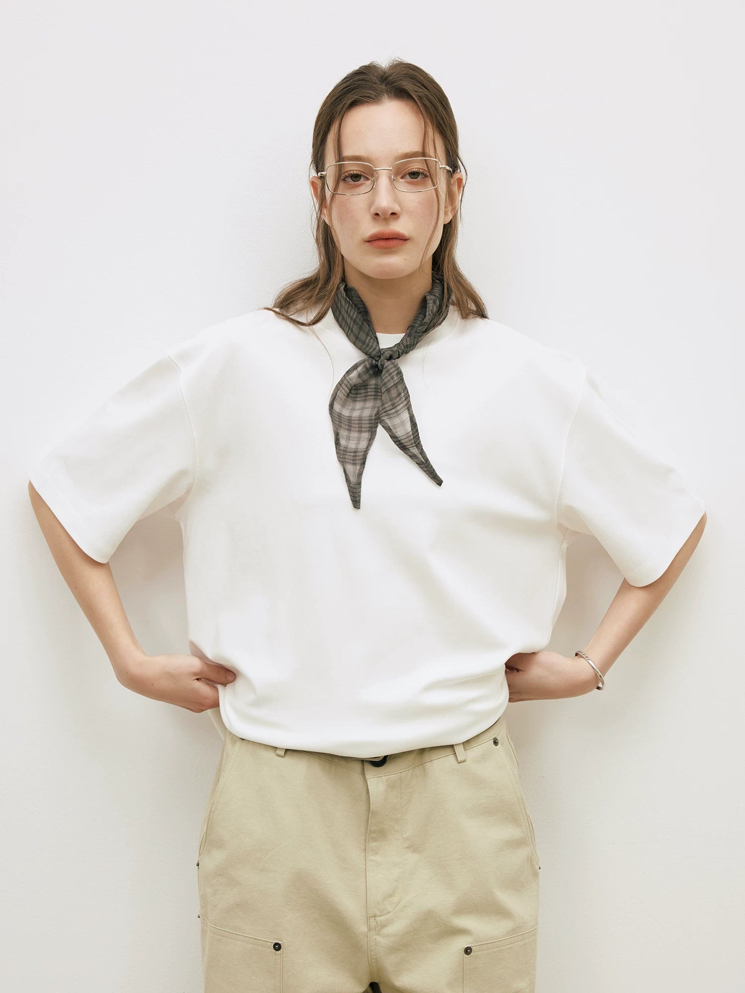 LR Drape Anti-wrinkle Solid Color Backing Tee