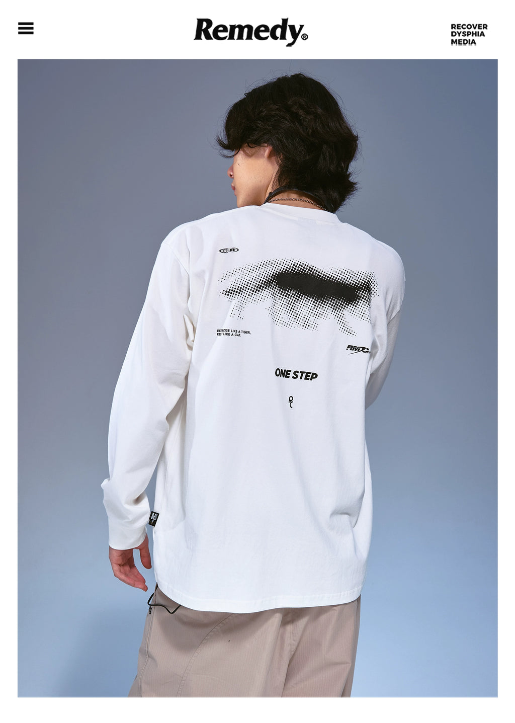 Remedy Phantom Cat Print Loose Long Sleeves