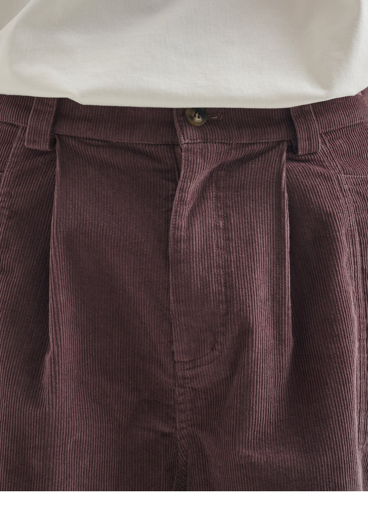 BUTTBILL 25SS Japanese retro 11-pit non-elastic corduroy Shorts