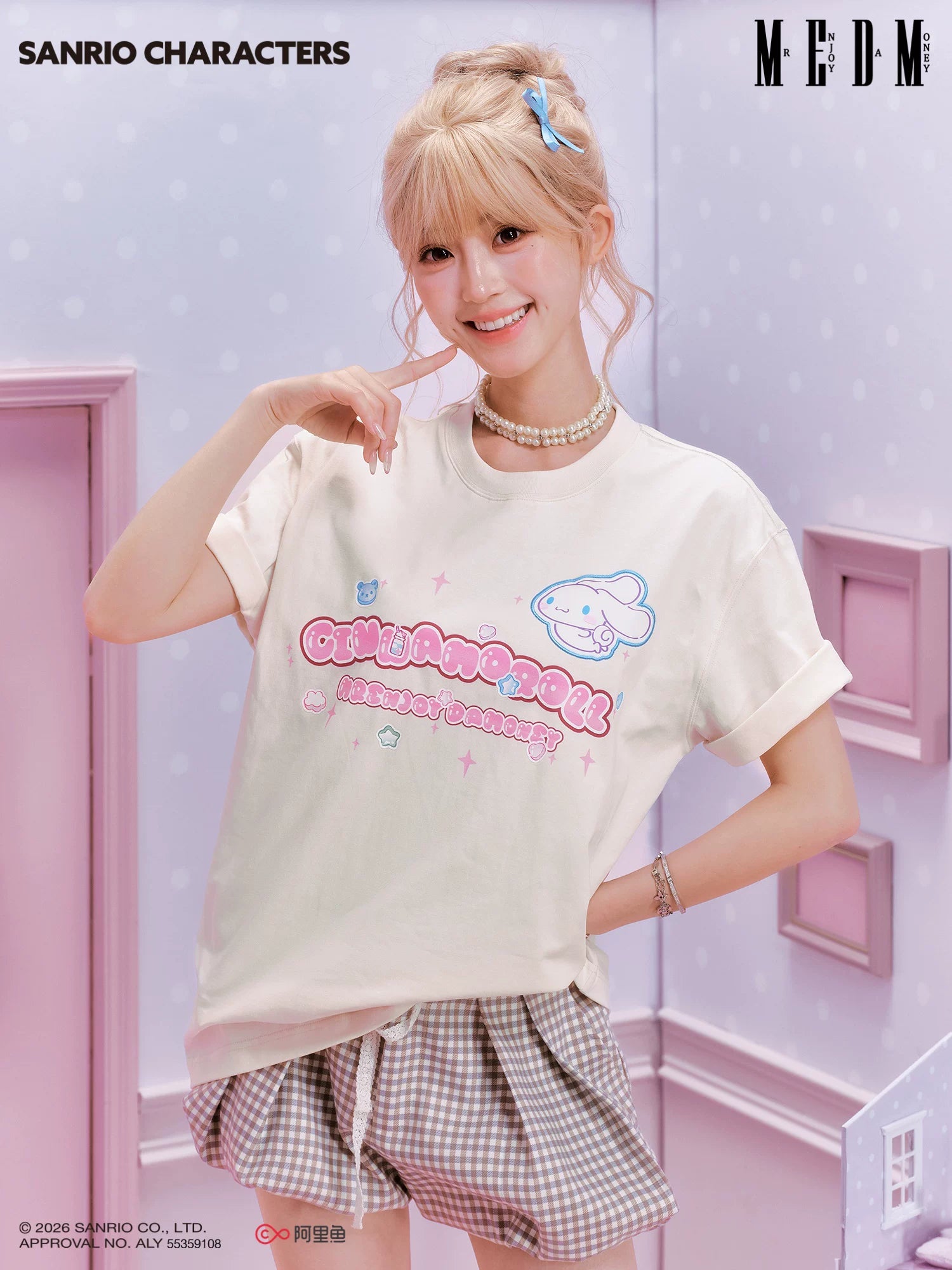 MEDM Cute Print Casual Round Neck Tee